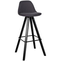 BARHOCKER PALMA Dunkelgrau Stoff Schwarz - Dunkelgrau, Holz/Textil (38/99/44cm) - DELUKE