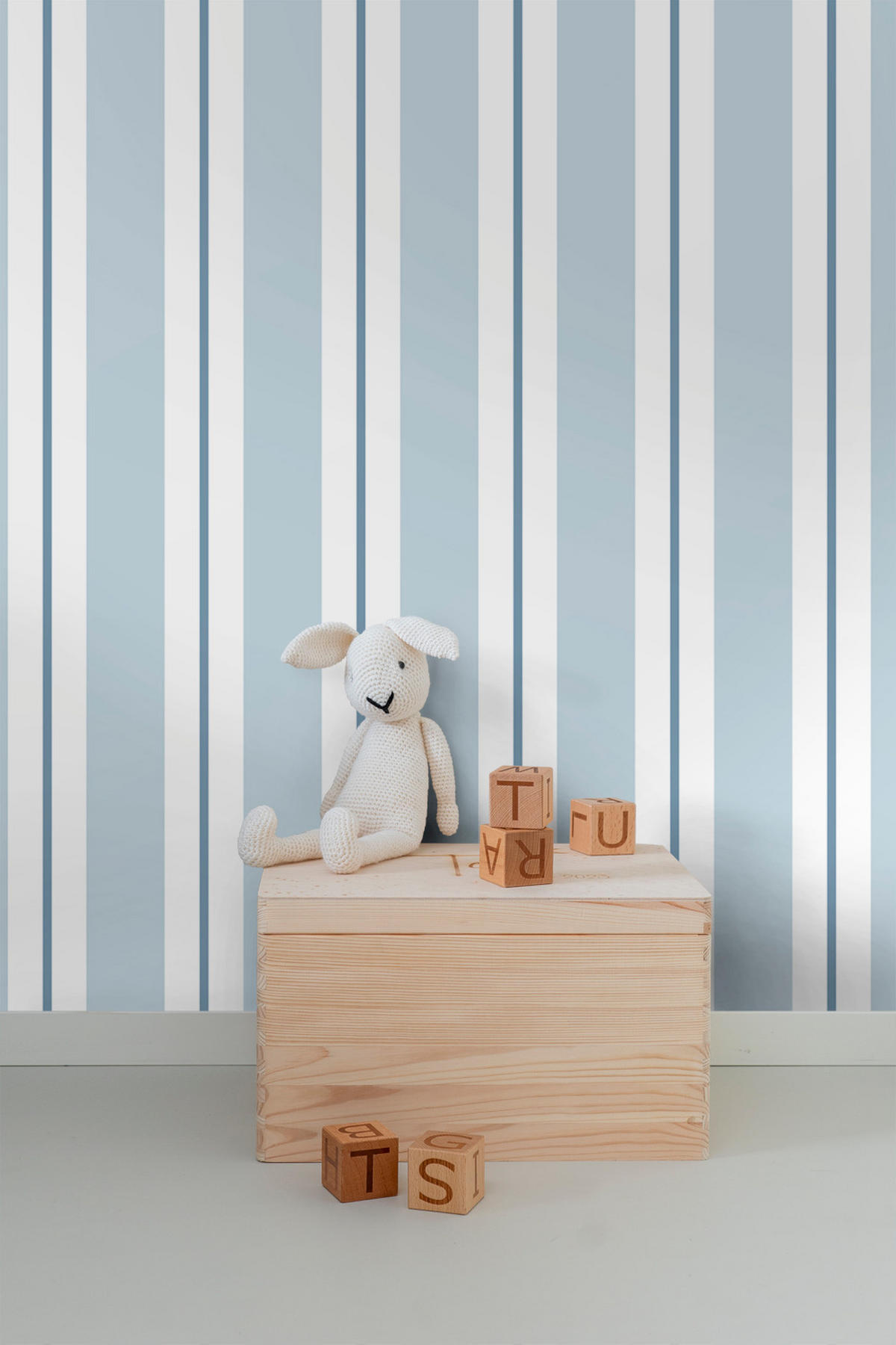 TAPETE Streifen 53 cm x 10 m - Blau, Papier (53/1000cm) - Sanders & Sanders