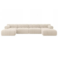 WOHNLANDSCHAFT modulares Sofa Tesso-U2 - 380x160x70 cm Beige Cord - Beige, Holzwerkstoff/Textil (380/70/160cm) - ALTDECOR