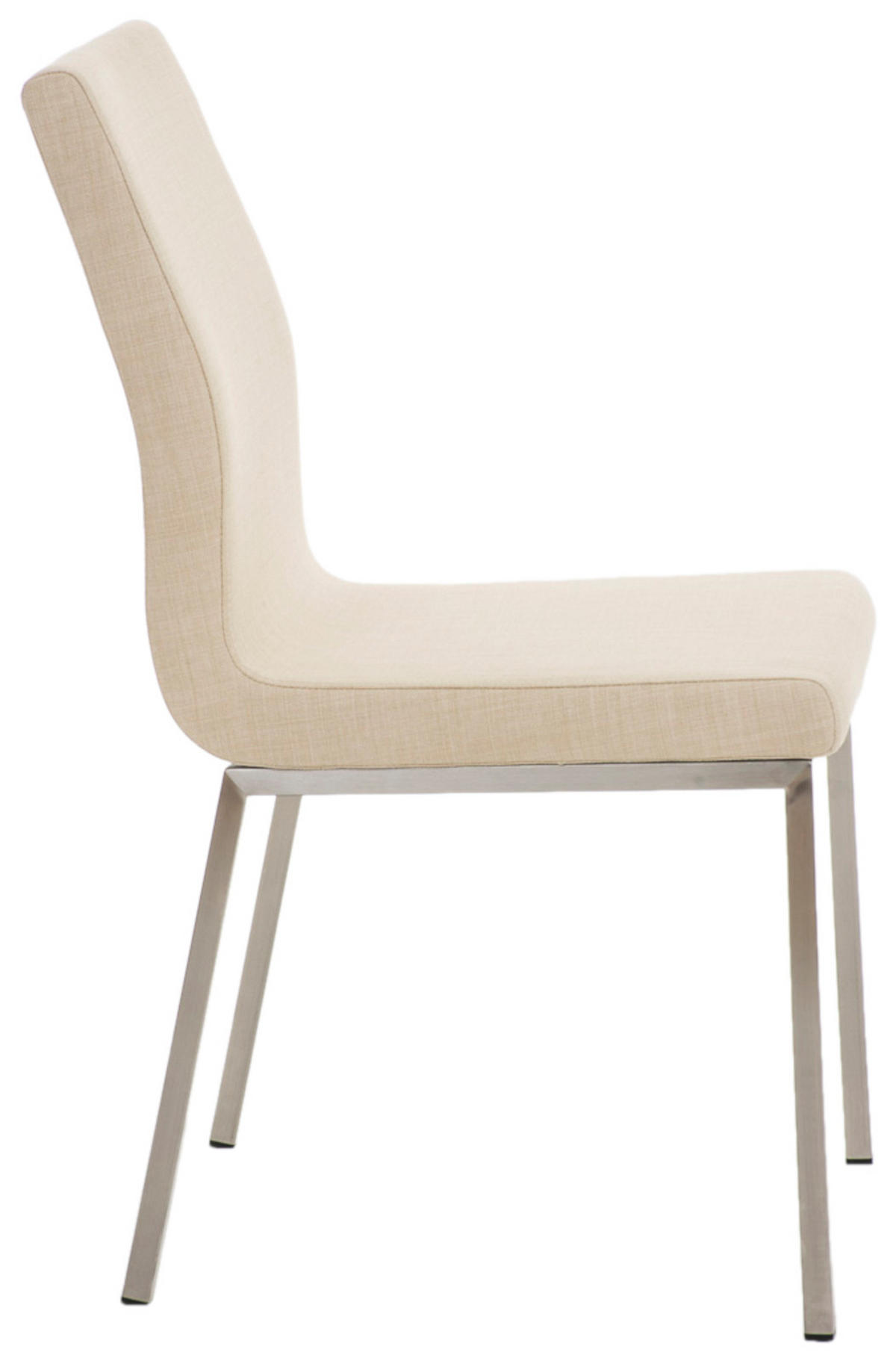 STUHL 2er Set Stoff Creme - Edelstahlfarben/Creme, Textil/Metall (40/88/50cm) - CLP