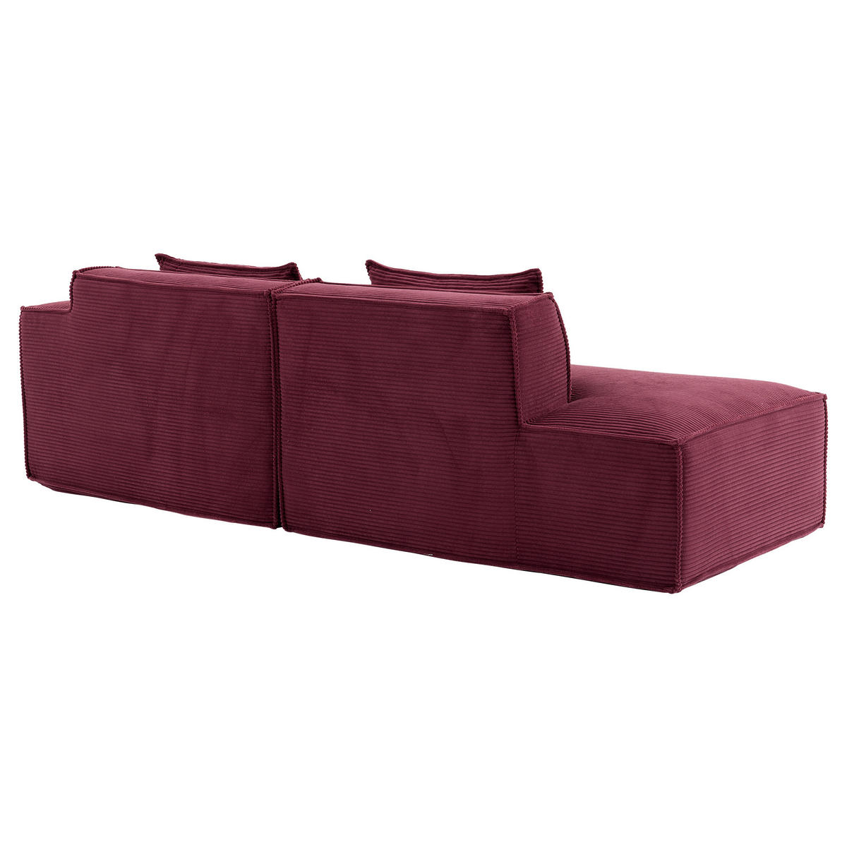 ECKSOFA DE-35208 mit 2 Kissen Rot - Rot, Textil (129/235cm) - ComfortXL