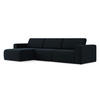 ECKSOFA Links Samt Stoff Blau - Blau/Schwarz, Kunststoff/Textil (167/314cm) - Makamii