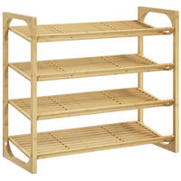 SCHUHREGAL mit 4 Ebenen - Naturfarben, Holz (33/67/76cm) - HOMCOM