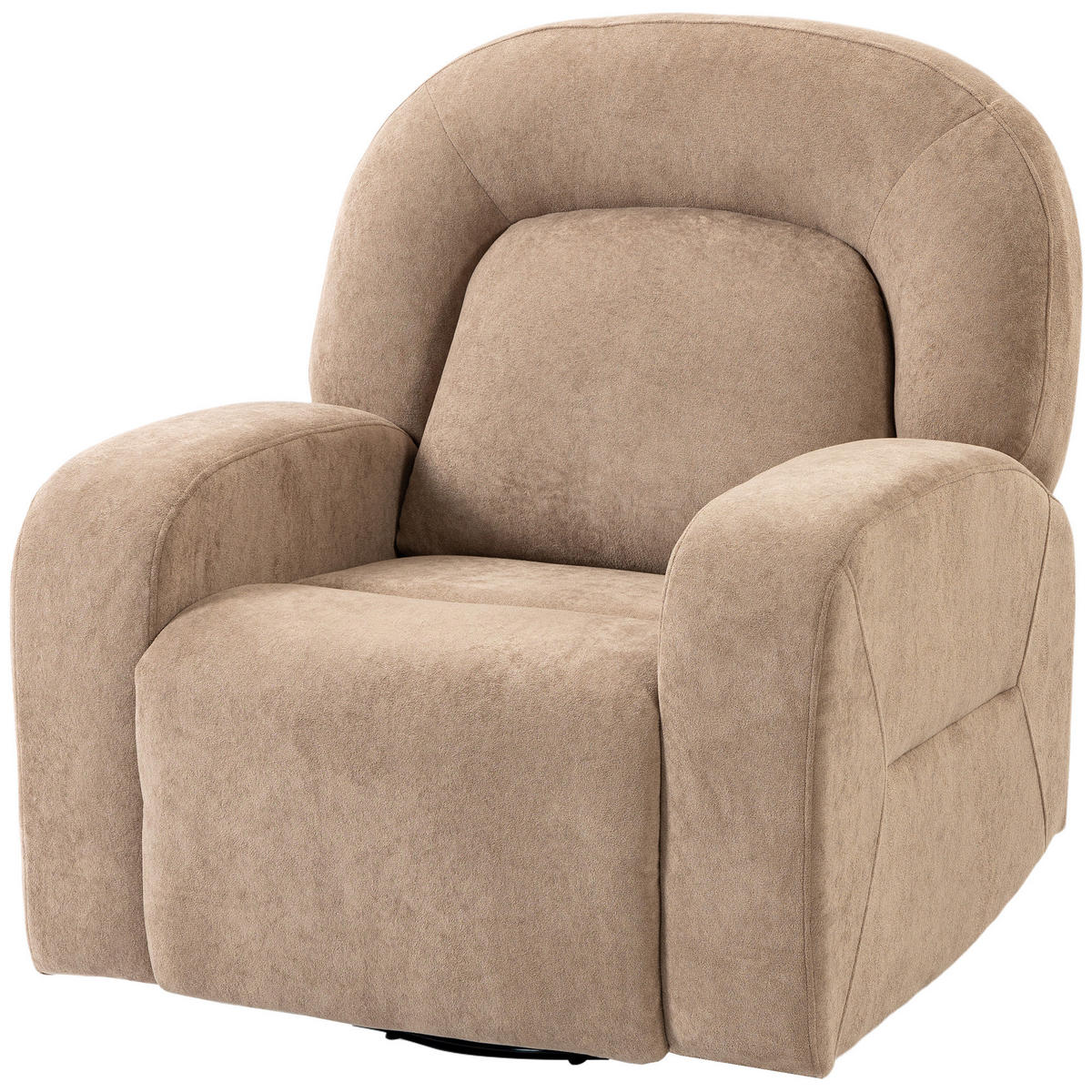 RELAXSESSEL,360° drehbar Liegesessel Samt,khaki - Braun, Textil (75/100/93cm) - Vallsero