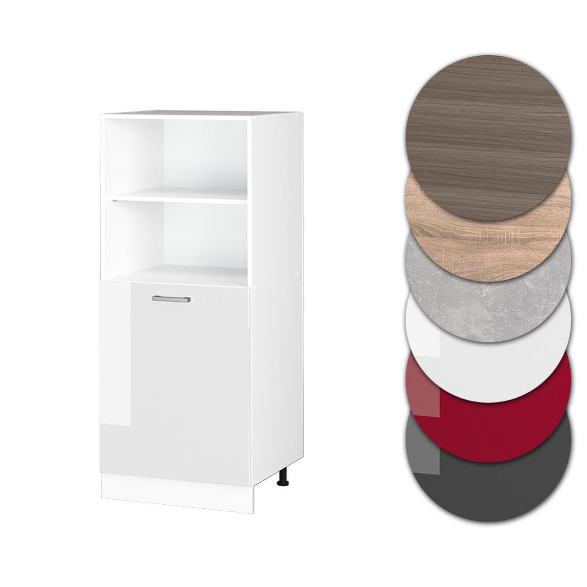 HERDUMBAUSCHRANK R-Line Weiß Hochglanz 60 cm - Weiß Hochglanz/Weiß, Holzwerkstoff (60/143/57cm) - Vicco