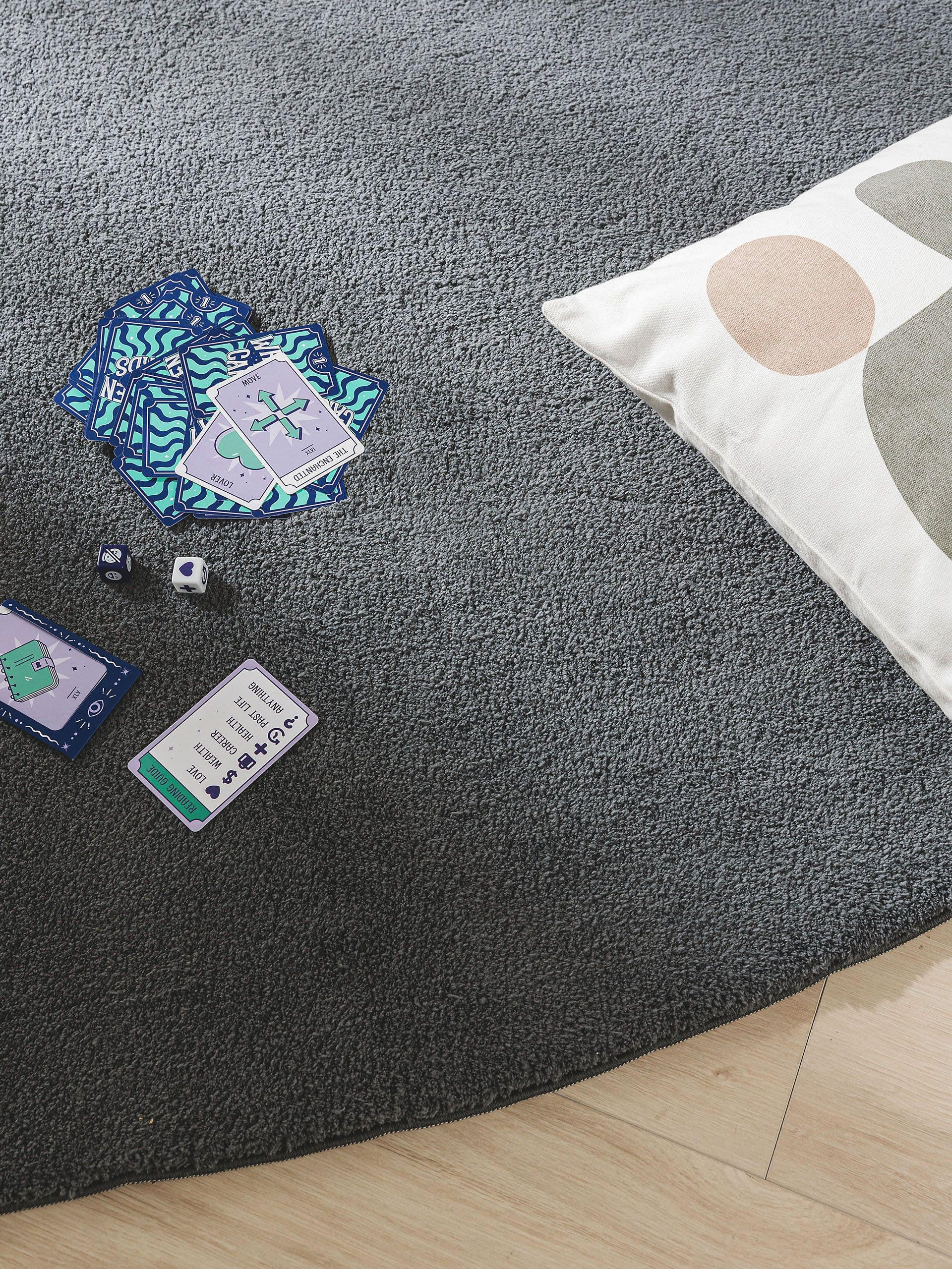 Thumbnail - benuta Pop Teppich, Anthrazit, Textil, Beton Optik, Freiform, 120x170 cm, wasserabweisend, Teppiche & Böden, Teppiche