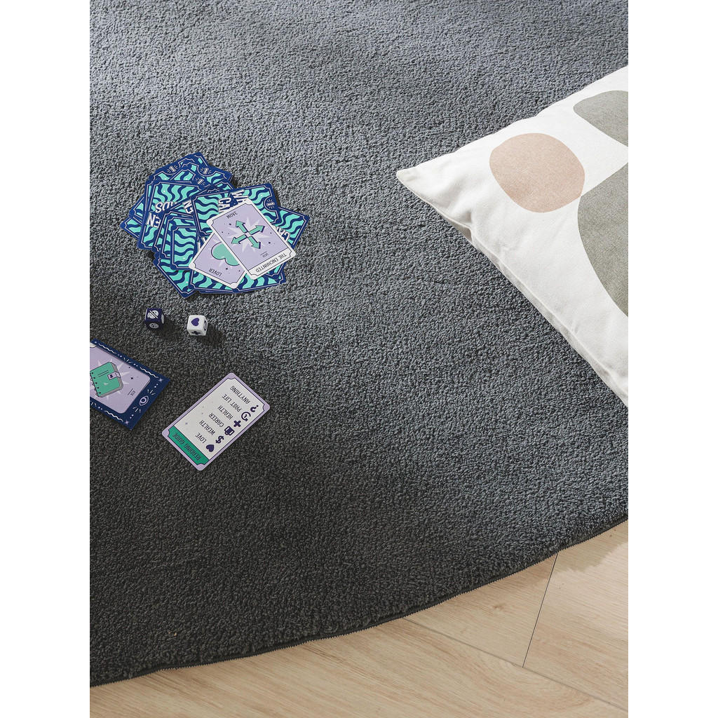 Thumbnail - benuta Pop Teppich, Anthrazit, Textil, Beton Optik, Freiform, 80x110 cm, wasserabweisend, Teppiche & Böden, Teppiche