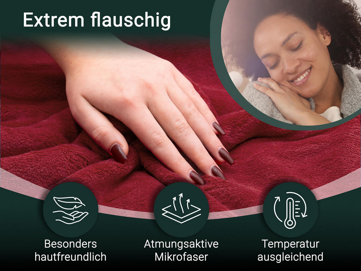 KUSCHELDECKE, 220x240 cm, 100% Polyester, Rot - Weinrot, Textil (220/240cm) - Zollner