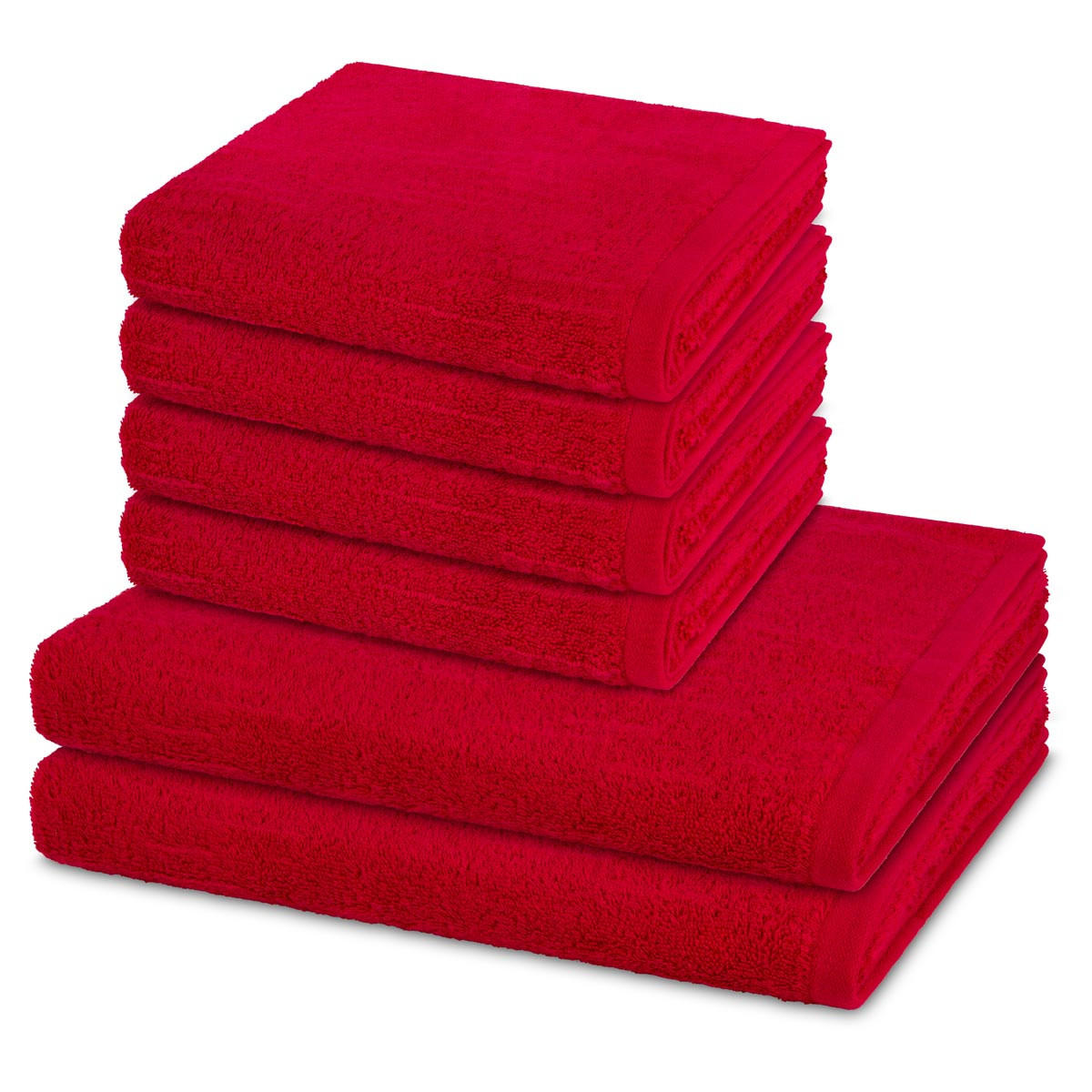 FROTTIERSET Premium 6-teilig - Rot, Textil (50/100cm) - Ross