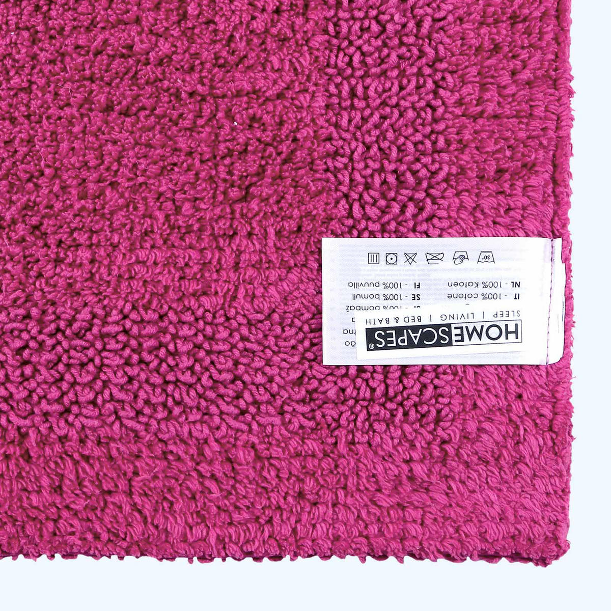 BADEMATTE 40/100 cm, 100% Baumwolle, wendbar - Magenta, Textil (40/100cm) - Homescapes