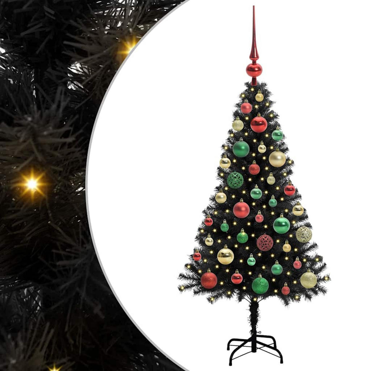 WEIHNACHTSBAUM 65/65/120 cm Schwarz PVC - Schwarz, Kunststoff (120cm) - vidaXL