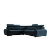 ECKSOFA APOLLO,mit Schlaffunktion und Bettkasten, Farbe: Blau, Velourstoff, Ottomane Rechts - Blau, Textil (255/255cm) - O-Sofa