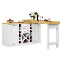 BARTISCH ausziehbar 120-223/40/73,8 cm mit Weinregal DE-39753 Weiß - Weiß, Holzwerkstoff (40/120/73.8cm) - ComfortXL