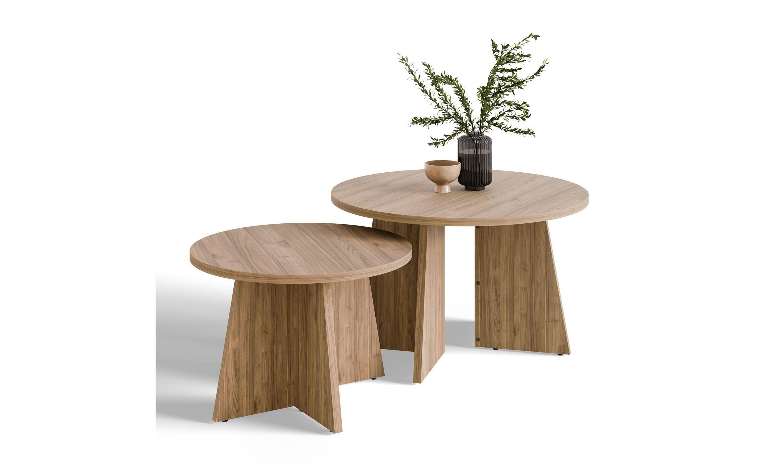 Lookway Couchtisch-Set Nussbaum 75x47x75 cm