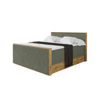 BOXSPRINGBETT LOLLI9 -Z-KING 200x200 - H3/H4 Olivgrün - Olivgrün, Holzwerkstoff (200/200cm) - ALTDECOR
