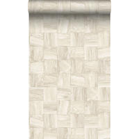 TAPETE quadratische Holzstücke 53 cm x 10.05 m - Beige, Papier (53/1000cm) - Origin Wallcoverings