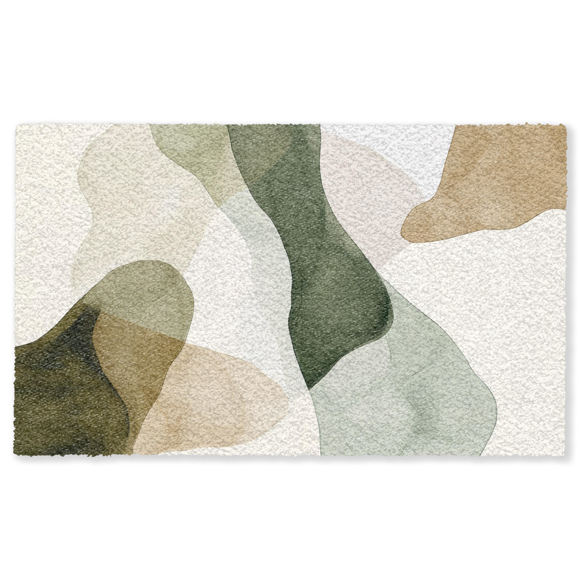 FUSSMATTE Japandi - Abstrakt - Grün Schmutzfangmatte 150x90 cm - Multicolor, Kunststoff (150/90cm) - MuchoWow