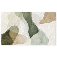 FUSSMATTE Japandi - Abstrakt - Grün Schmutzfangmatte 150x90 cm - Multicolor, Kunststoff (150/90cm) - MuchoWow