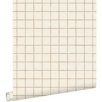 TAPETE Karomuster 0.53 x 10.05 m - Braun, Papier (53/1000cm) - ESTAhome