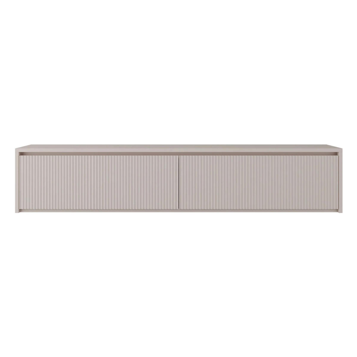TV stolek Vemmi kašmírově šedý 180 cm - šedohnědá, kompozitní dřevo (180/35.5/31.8cm) - Selsey