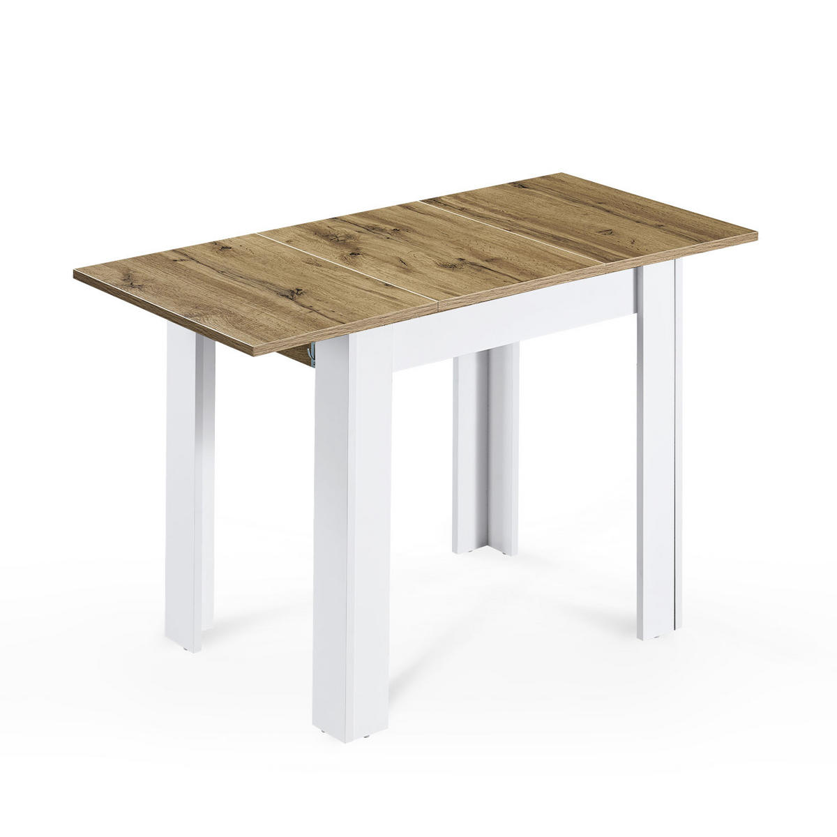 ESSTISCH LIVIUS 80-120/60/74 cm - Weiß/Eiche Artisan, Holzwerkstoff (80/60/74cm) - B&D Home