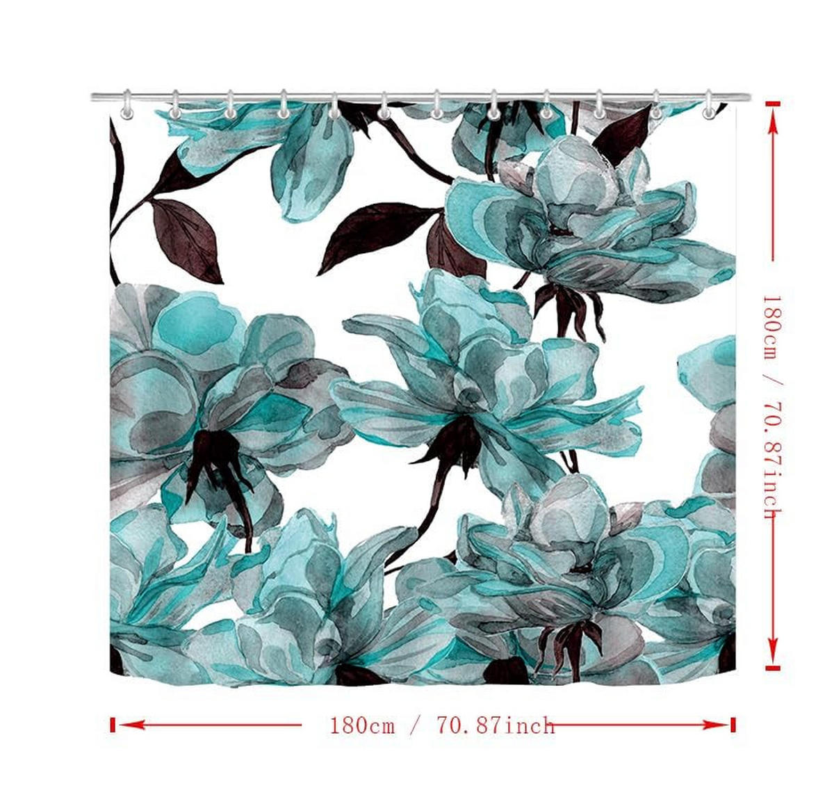 DUSCHVORHANG Polyester 3D maschinenwaschbar schimmelresistent wasserdicht mit Haken - Multicolor, Textil (180/180cm) - MCBOSON