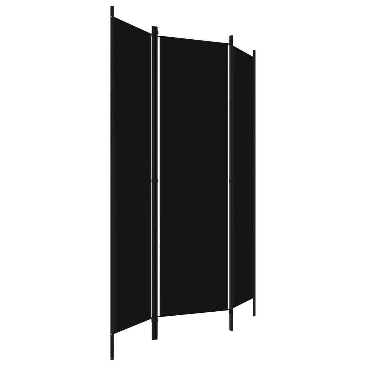 RAUMETEILER 3-teilig Schwarz 150/180 Cm - Schwarz, Textil (180/0.1/150cm) - vidaXL