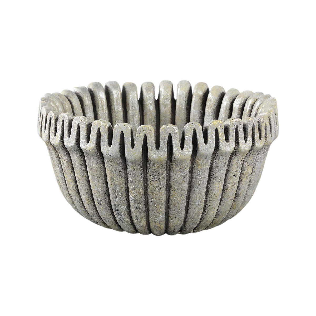 TOPF Raffay Grau 30/30/15cm - Grau, Stein (15cm) - PTMD Collection