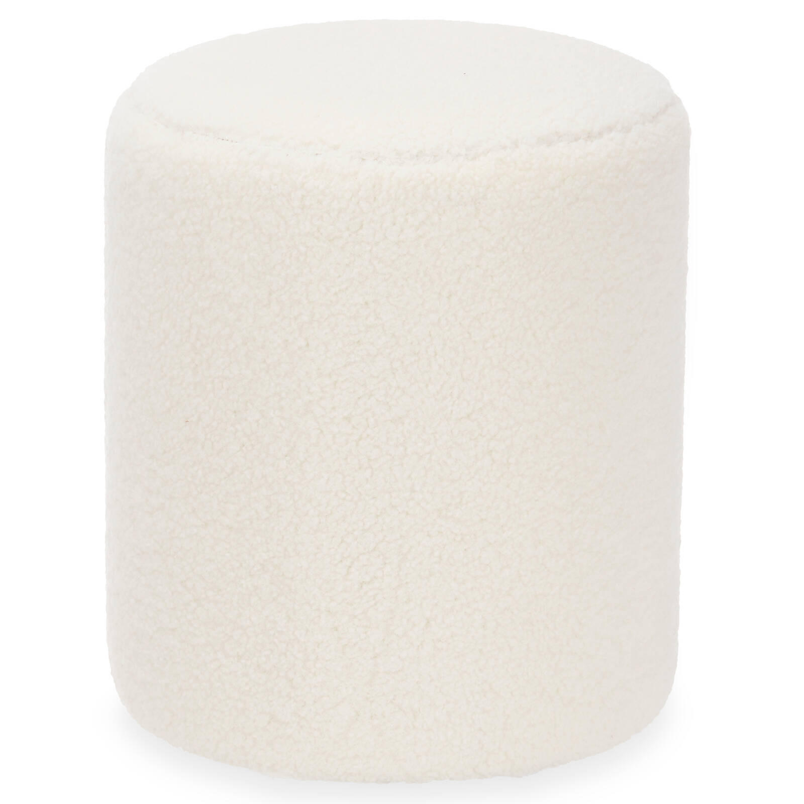 SITZHOCKER Teddy Ø 32 cm - Weiß, Textil (32/36/32cm) - Giftdecor