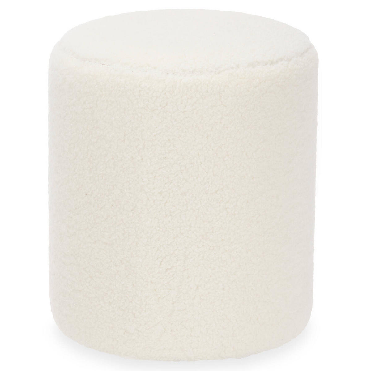 SITZHOCKER Teddy Ø 32 cm - Weiß, Textil (32/36/32cm) - Giftdecor