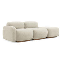 3-SITZER SOFA Rechts Bouclé Stoff Beige - Beige/Creme, Holz/Textil (258/73/95cm) - Makamii