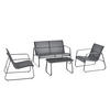 GARTENMÖBEL-SET 4 TLG. Anzi - Grau, Glas/Textil - casa.pro