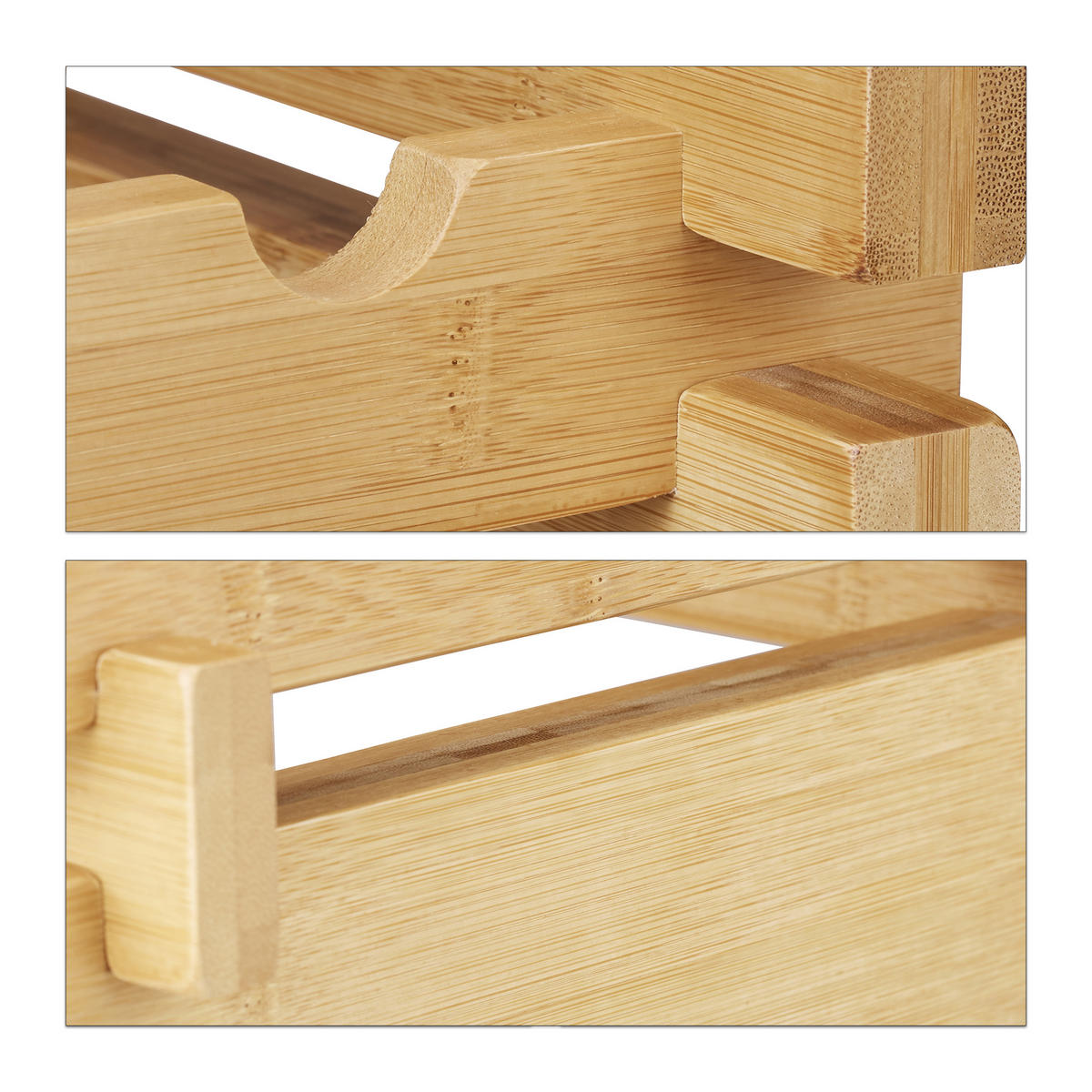 WEINREGAL - Hellbraun, Holz (60/45/28.5cm) - Relaxdays