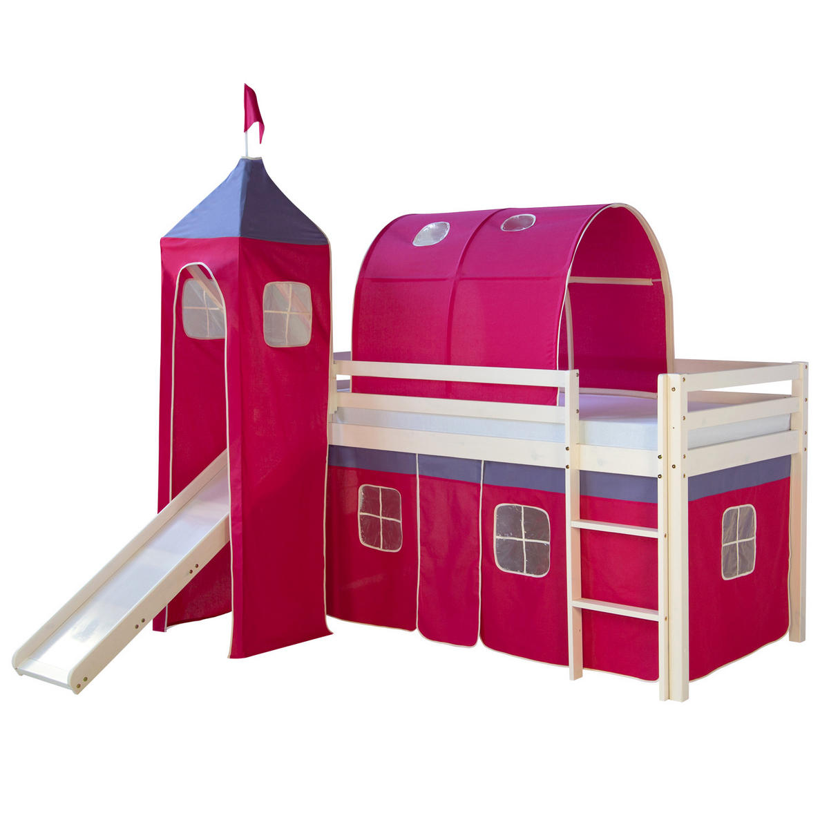 TUNNELSET für Hochbett 90cm Pink - Pink, Textil (90/70/100cm) - Homestyle4u
