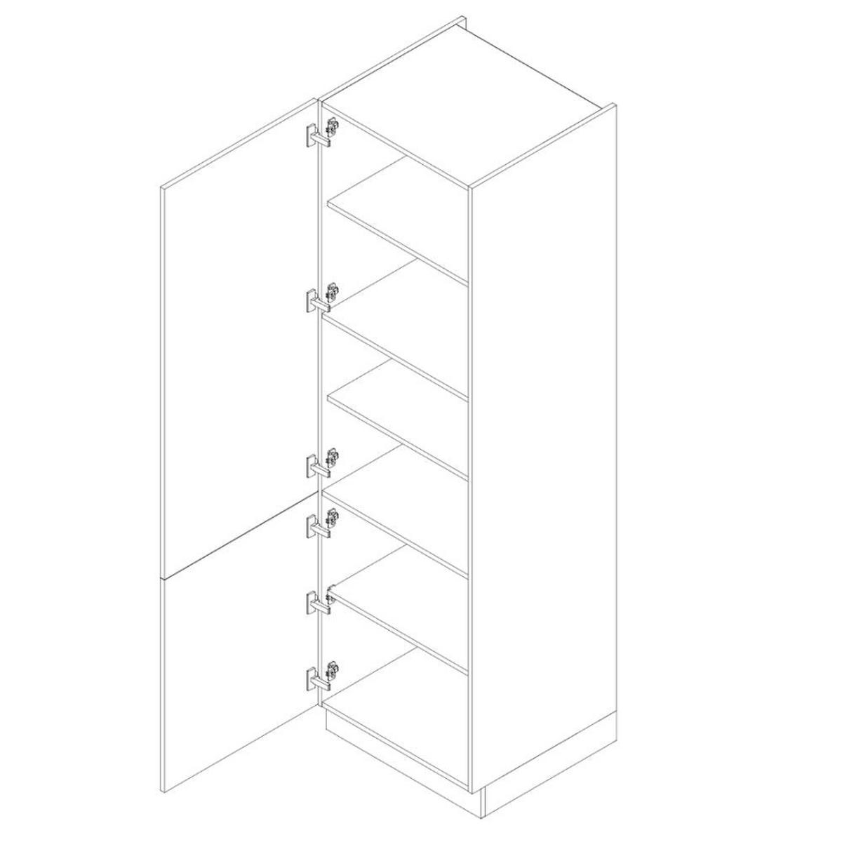 HOCHSCHRANK D60SŁ P/L ( S1600/56 ) – BONO – Hochwertiges Design Konzept – Gold / Eiche - Eichefarben, Holzwerkstoff (60/213.3/56cm) - ROYAL24_MARKT