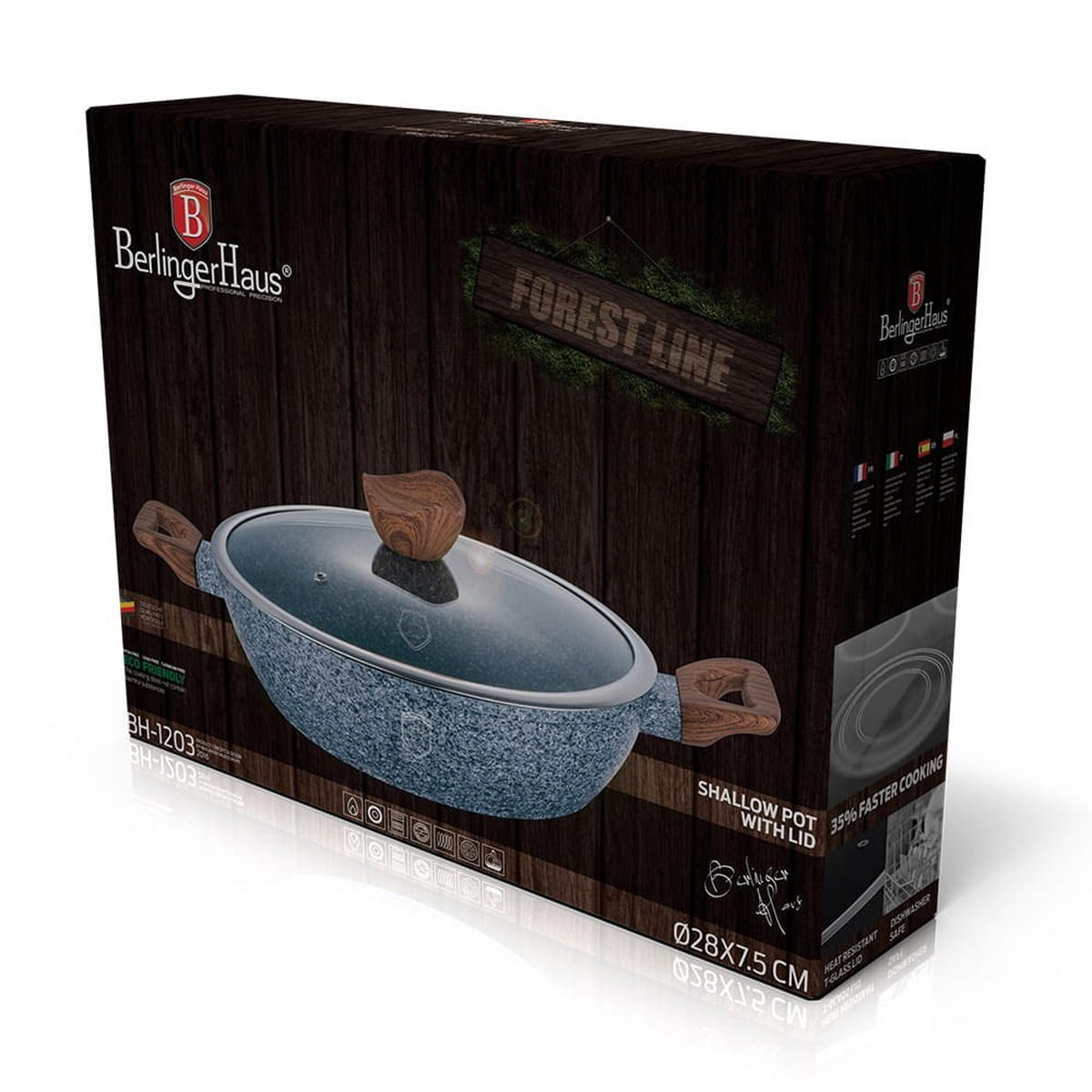 PFANNE Grau 28/28/7.5 cm BH1203 - Grau, Metall (28cm) - Berlinger Haus