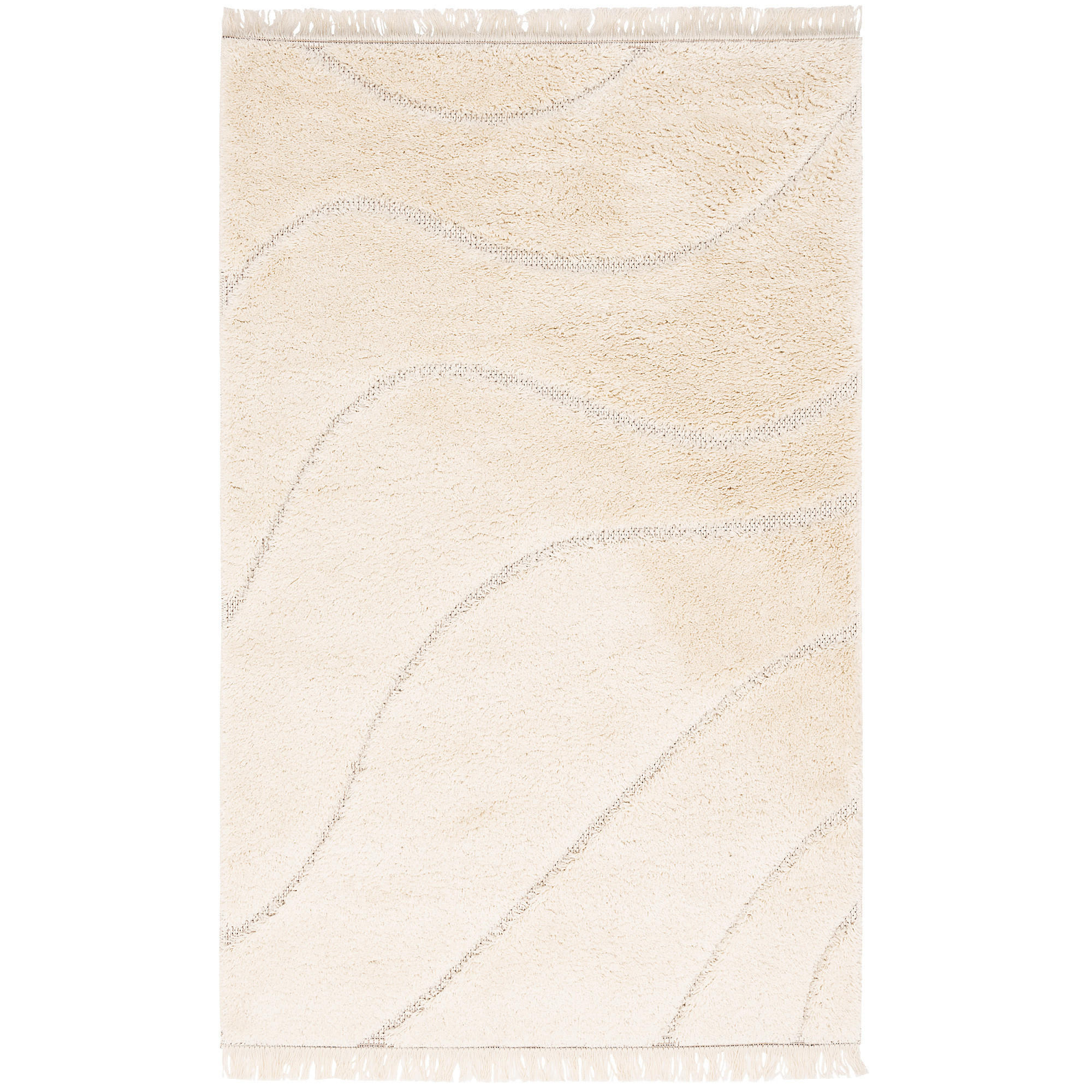 IN & OUTDOOR TEPPICH SHAGGY SYLT WELLEN - Creme, Textil (160/230cm) - Pergamon
