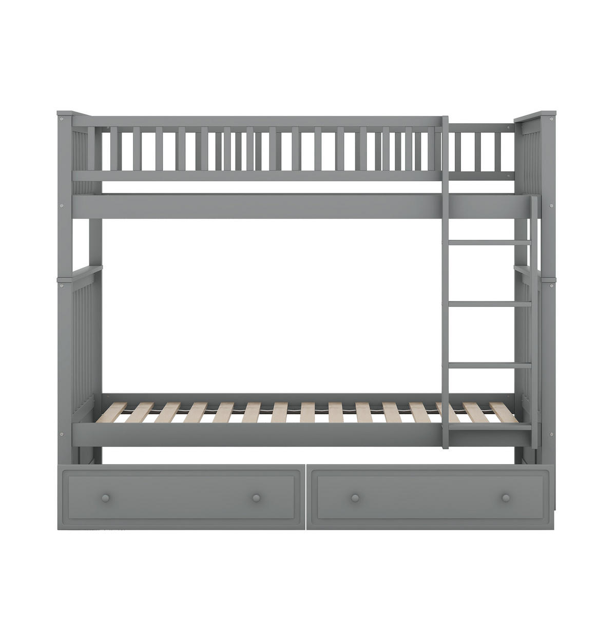 ETAGENBETT, mit 2 Schubladen, umbaubar und platzsparend, 90x200cm, Grau - Grau, Holz (90/200cm) - OKWISH