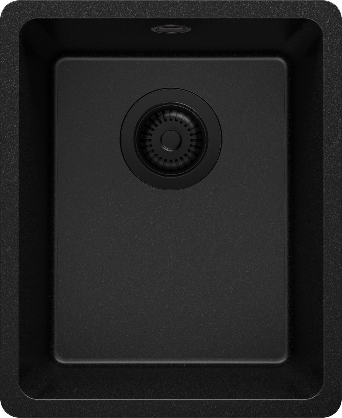 UNTERBAUSPÜLE GRANIT Venedig Easy, 2-er set Alles Schwarz 36/44 cm 1 Becken + Ablauf-Set ab 40er Unterschrank - Schwarz, Kunststoff (36/20/44cm) - Primagran