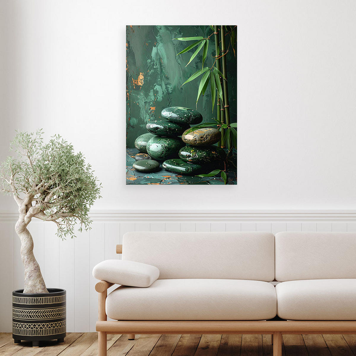 LEINWANDBILD Zen und Orientalisch 80x120cm - Grün, Textil (80/120cm) - Feeby