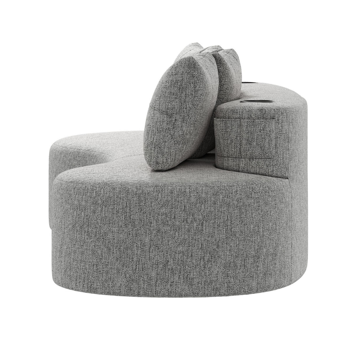 BIGSOFA Loungesofa,3er-Sofa,reich gepolstert,Leinenstoff,Hellgrau - Hellgrau, Textil (240/63/109cm) - LVHOM