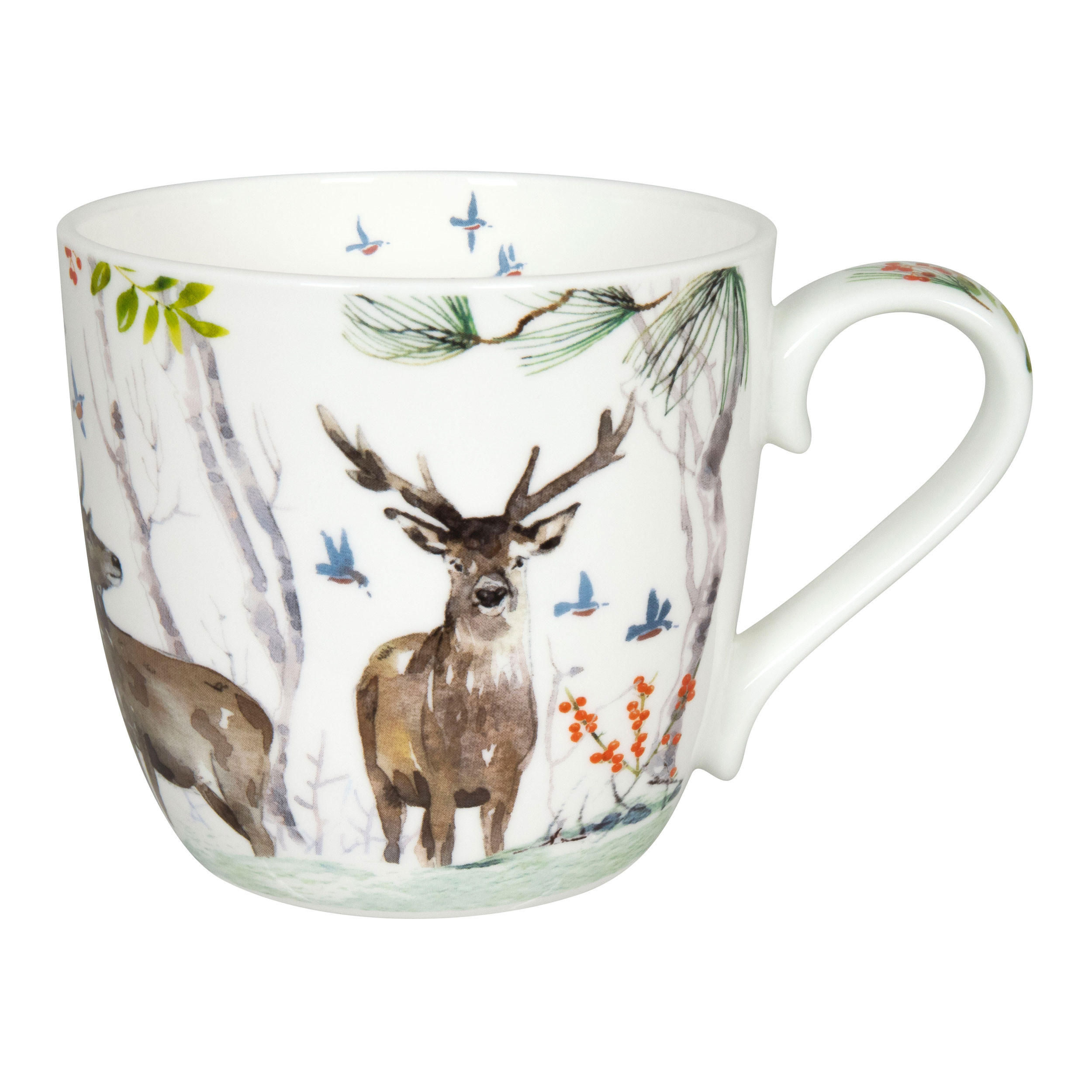 KAFFEEBECHER Victoria Lowe - Winter Deer - Naturfarben, Keramik (0.45L) - Könitz