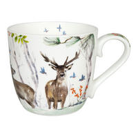 KAFFEEBECHER Victoria Lowe - Winter Deer - Naturfarben, Keramik (0.45L) - Könitz