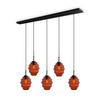 HÄNGELEUCHTE Echos 5-flammig Braun Ø 18cm - Schwarz/Braun, Glas (18/18/20cm) - s.luce