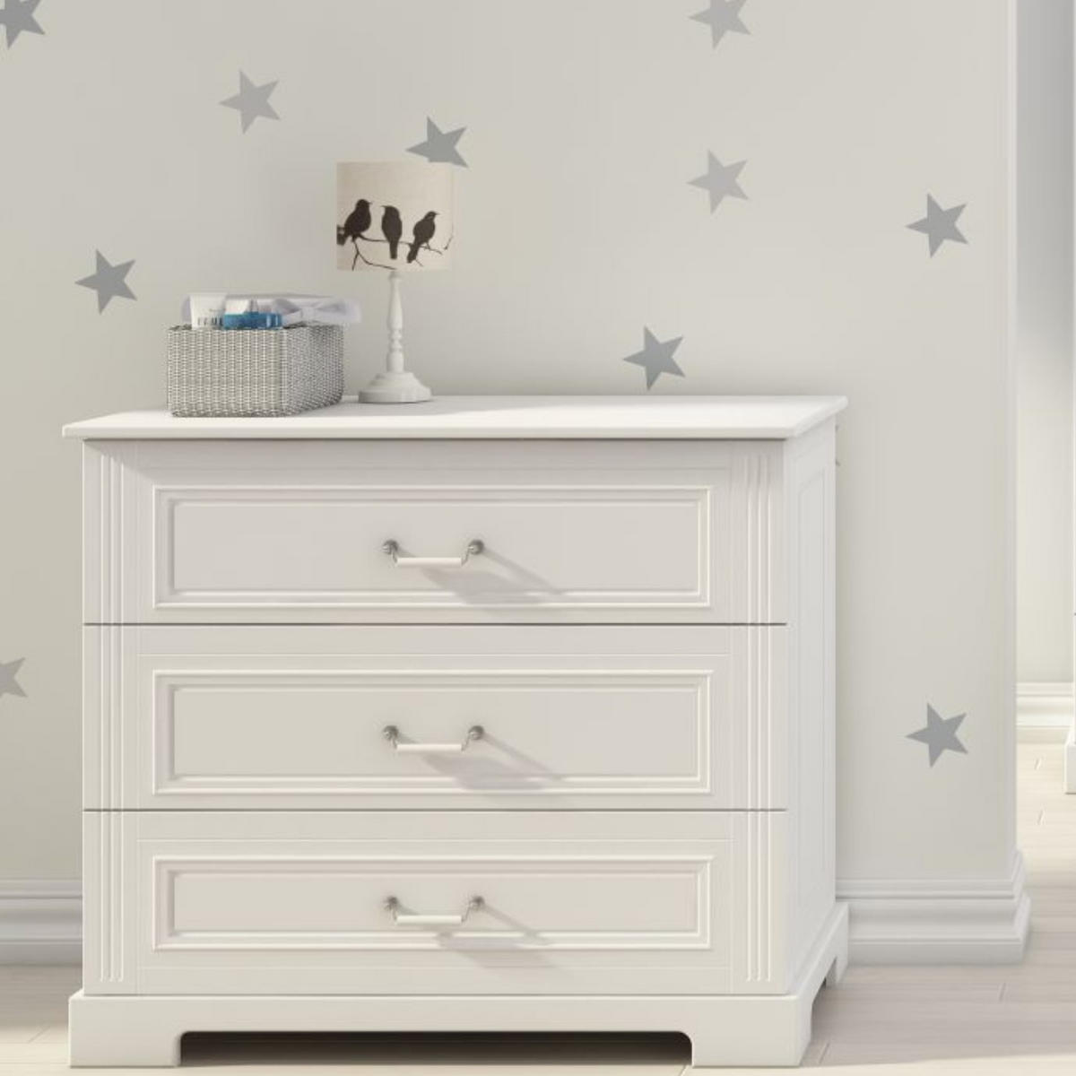 KINDERKOMMODE Ines – rustikale Eleganz und Funktionalität Weiß - Weiß, Holzwerkstoff (102/90/51cm) - RAUMHIRSCH FURNITURE