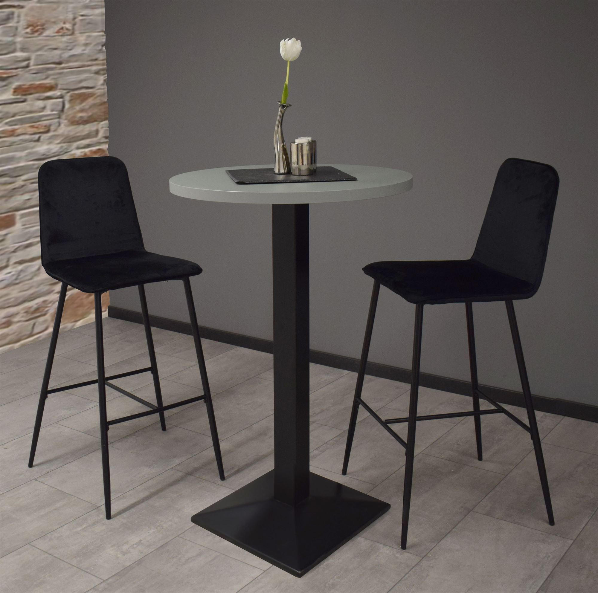 TRESENTISCH rund Eleanore 70 cm schwarz matt/Pinie green matt lack - Grün, Metall (70/70/106cm) - 58aufmkessel