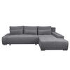 ECKSOFA Bloom mit Bettkasten und Schlaffunktion L-Form - Grau, Textil (267/185cm)