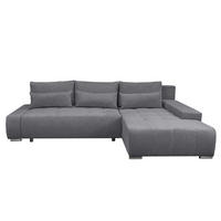 ECKSOFA Bloom mit Bettkasten und Schlaffunktion L-Form - Grau, Textil (267/185cm)