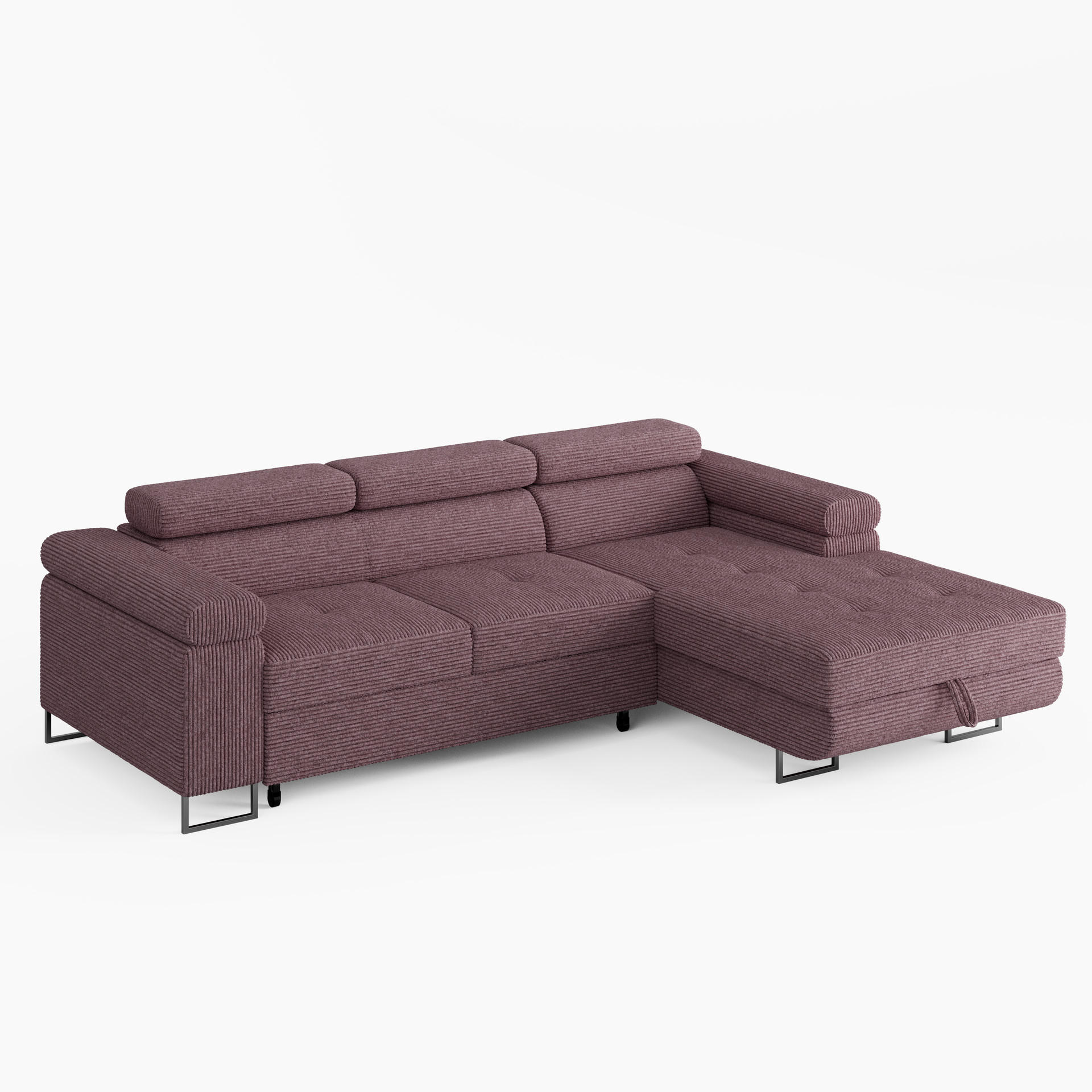 ECKSOFA VEMO MINI Rechts Rosa Cord-Stoff Kompakter Komfort für Wohnräume - Pink, Textil (175/235cm) - Barchello