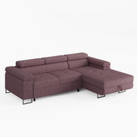 ECKSOFA VEMO MINI Rechts Rosa Cord-Stoff Kompakter Komfort für Wohnräume - Pink, Textil (175/235cm) - Barchello
